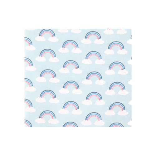 Hudson Baby Cotton Flannel Receiving Blankets Bundle, Cloudy Rainbow