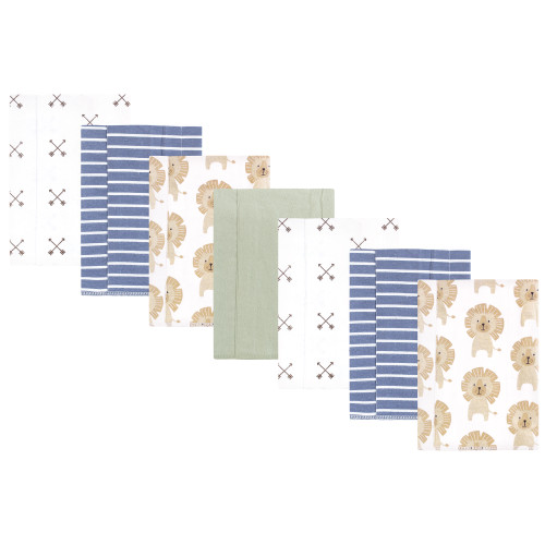 Hudson Baby Cotton Flannel Burp Cloths, Modern Lion 1