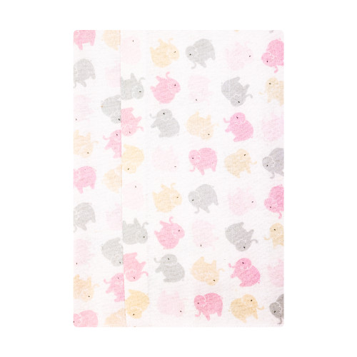 Hudson Baby Cotton Flannel Burp Cloths, Multi Color Girl Elephant 2