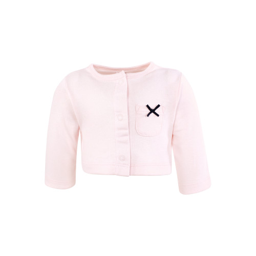 Hudson Baby Cotton Dress and Cardigan Set, White Peonies