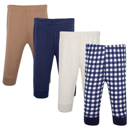 Hudson Baby Cotton Pants and Leggings, Navy Gingham