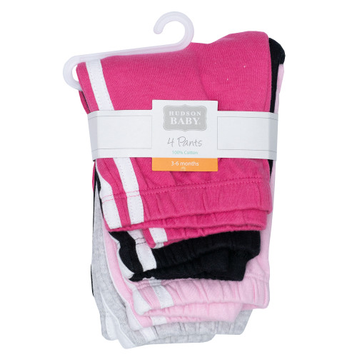 Hudson Baby Cotton Pants and Leggings, Dk Pink Lt Pink