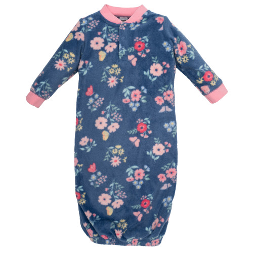 Hudson Baby Fleece Gowns, Blue Butterfly Floral
