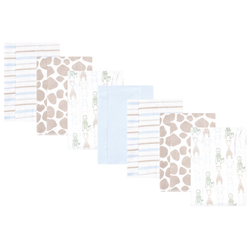 Hudson Baby Cotton Flannel Burp Cloths, Modern Safari Friends 7-Pack