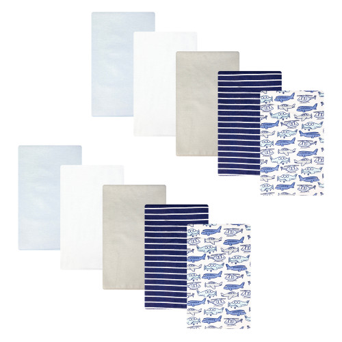 Hudson Baby Cotton Flannel Burp Cloths, Born To Fly 1