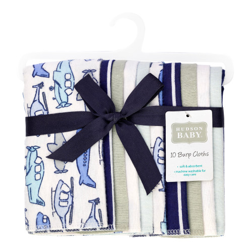 Hudson Baby Cotton Flannel Burp Cloths, Born To Fly 1