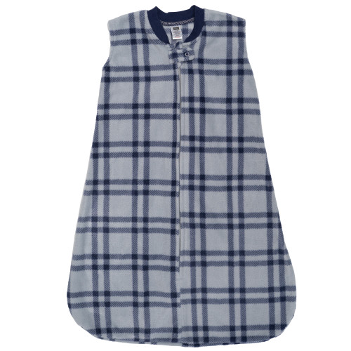 Hudson Baby Plush Sleeping Bag, Sack, Blanket, Gray Navy Plaid