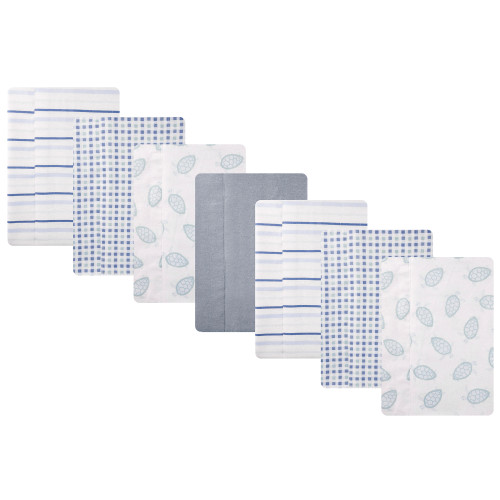 Hudson Baby Cotton Flannel Burp Cloths, Little Sea Turtle 7-Pack