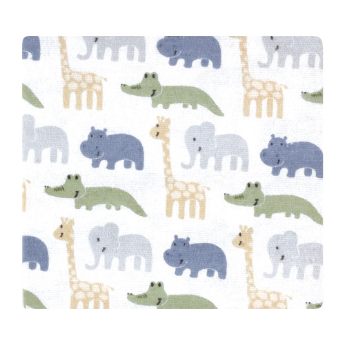 Hudson Baby Cotton Flannel Receiving Blankets Bundle, Wild Leaf Safari 7-Pack
