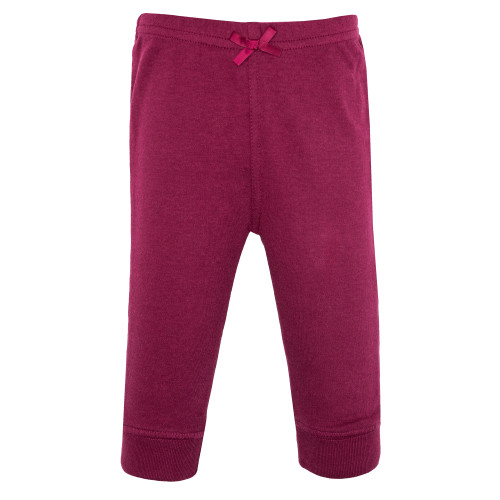 Hudson Baby Cotton Pants and Leggings, Burgundy Pink Navy