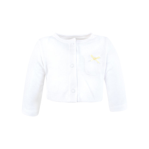 Hudson Baby Cotton Dress and Cardigan Set, Blue Lemons