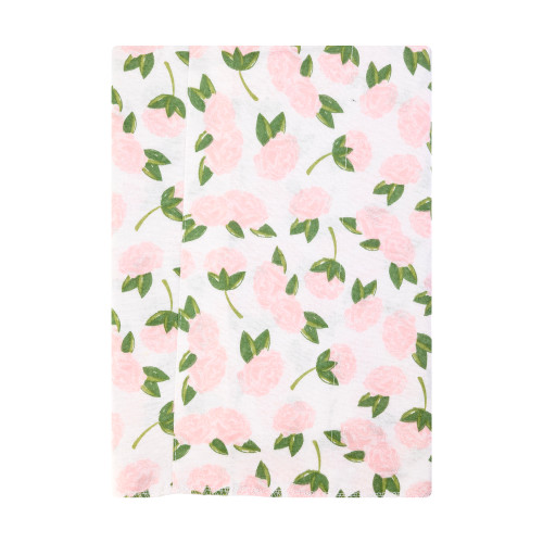 Hudson Baby Cotton Flannel Burp Cloths, Pink Peony 2