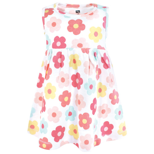 Hudson Baby Cotton Dress and Cardigan Set, Cheerful Flower
