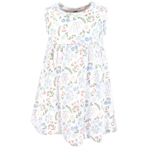 Hudson Baby Cotton Dress and Cardigan Set, Pastel Wildflower