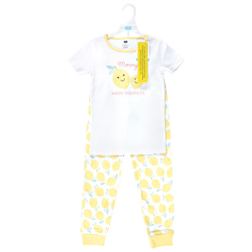 Hudson Baby Cotton Pajama Set, Mint Lemon