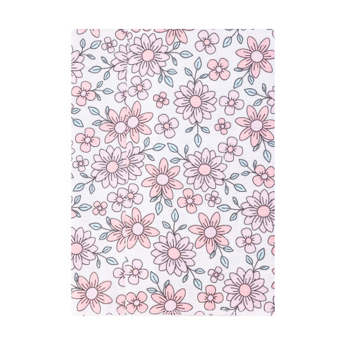 Hudson Baby Cotton Flannel Burp Cloths, Pink Mint Floral 2