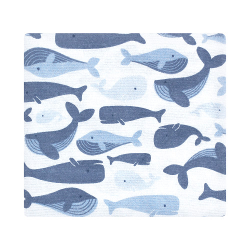 Hudson Baby Cotton Flannel Receiving Blankets Bundle, Cute Whales