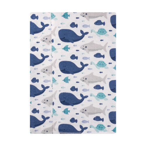 Hudson Baby Cotton Flannel Burp Cloths, Sea Friends 7-Pack
