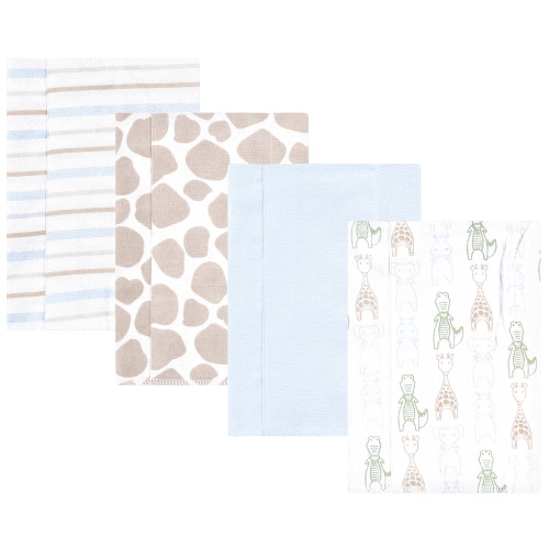 Hudson Baby Cotton Flannel Burp Cloths, Modern Safari Friends 4-Pack