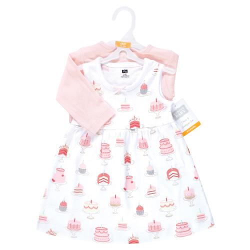 Hudson Baby Cotton Dress and Cardigan Set, Birthday Cake
