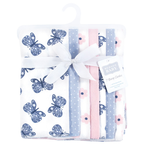 Hudson Baby Cotton Flannel Burp Cloths, Beautiful Butterfly 1