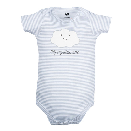 Hudson Baby Cotton Bodysuits 3-Pack, Hello World Cloud