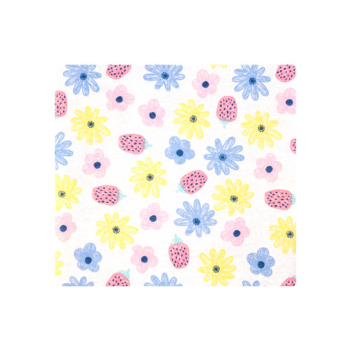 Hudson Baby Cotton Flannel Receiving Blankets Bundle, Flowers And Strawberries