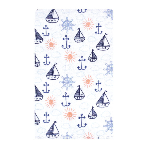 Hudson Baby Cotton Flannel Burp Cloths, Sunshine And Sailboats 10-Pack