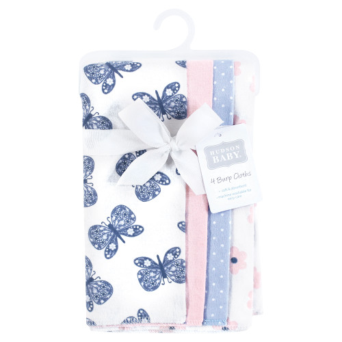 Hudson Baby Cotton Flannel Burp Cloths, Beautiful Butterfly