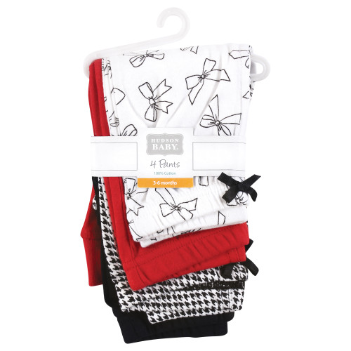 Hudson Baby Cotton Pants and Leggings, Houndstooth Bows