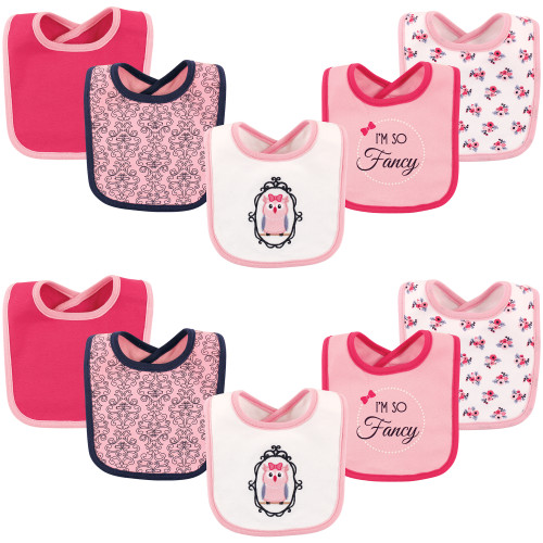 Hudson Baby Cotton Bibs, Owl 10-Pack