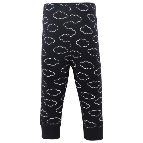 Hudson Baby Cotton Pants and Leggings, Black Cloud Stars