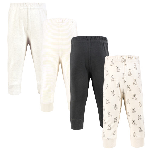 Hudson Baby Cotton Pants and Leggings, Beige Teddy Bear