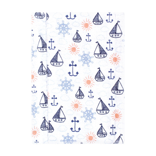Hudson Baby Cotton Flannel Burp Cloths, Sunshine And Sailboats 4-Pack