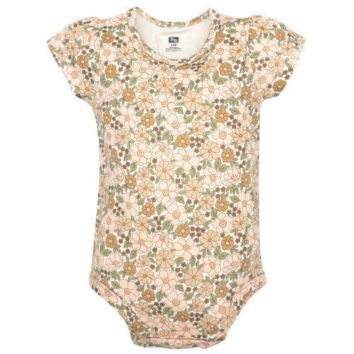 Hudson Baby Cotton Layette Set, Floral Brown Bear