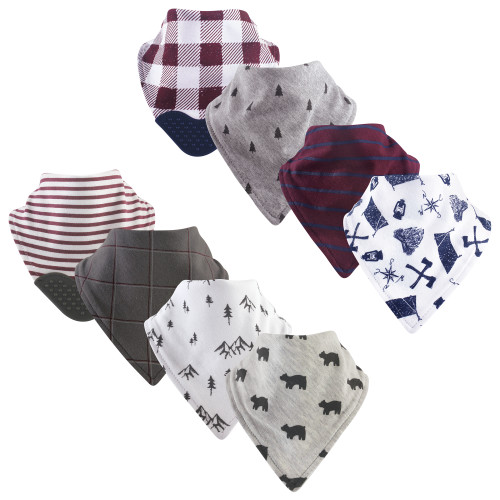 Yoga Sprout Cotton Bandana Bibs, Camper Mountains 8Pack