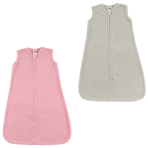 Hudson Baby Plush Sleeping Bag, Sack, Blanket, Pink Gray