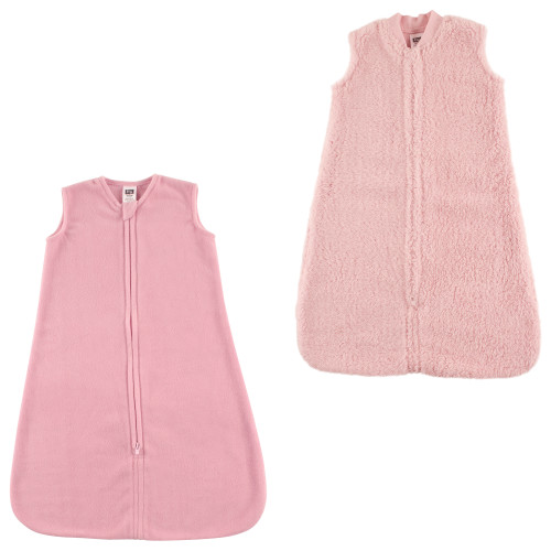 Hudson Baby Plush Sleeping Bag, Sack, Blanket, Solid Pink