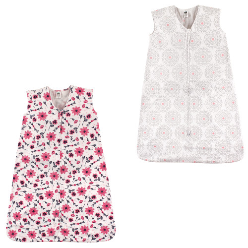 Hudson Baby Cotton Sleeveless Wearable Sleeping Bag, Sack, Blanket, Modern Floral Botanical