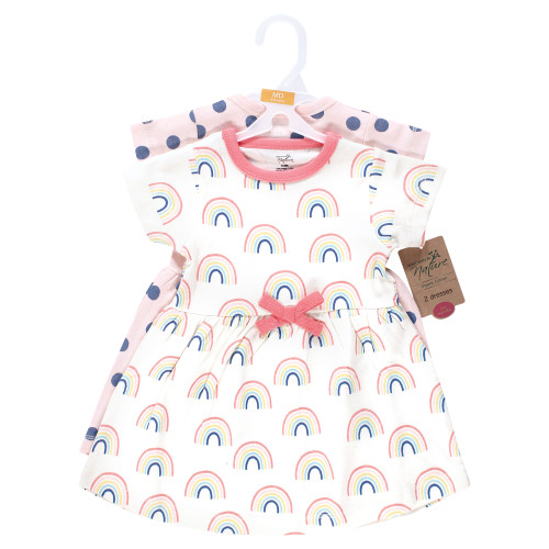 Touched By Nature Organic Cotton Short-Sleeve and Long-Sleeve Dresses, Rainbows And Sunshine