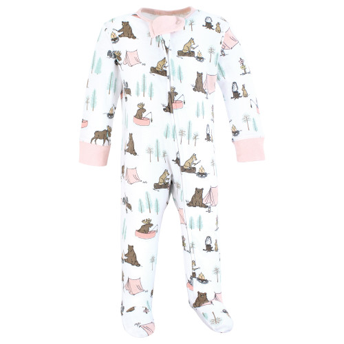 Touched By Nature Organic Cotton Sleep and Play, Pink Camping Animals