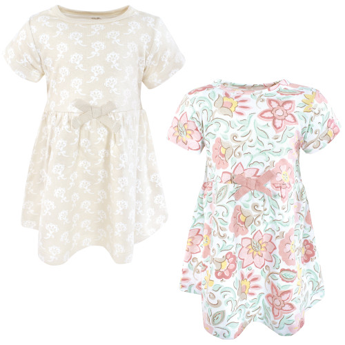 Touched By Nature Organic Cotton Short-Sleeve and Long-Sleeve Dresses, Traditional Floral