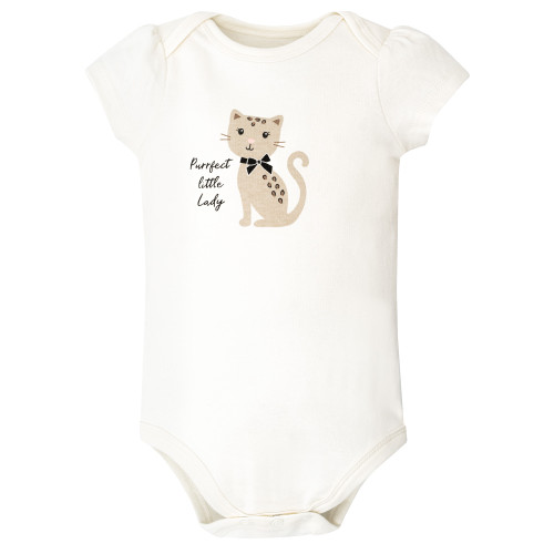 Hudson Baby Cotton Bodysuits 5-Pack, Purrfect