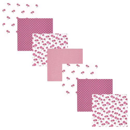 Hudson Baby Cotton Flannel Receiving Blankets Bundle, Wild Rose Floral