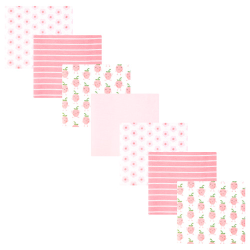 Hudson Baby Cotton Flannel Receiving Blankets Bundle, Happy Strawberries
