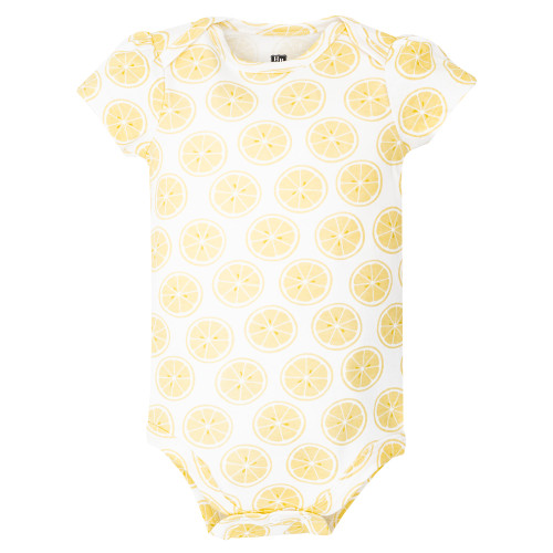 Hudson Baby Cotton Bodysuits 5-Pack, Main Squeeze Lemon