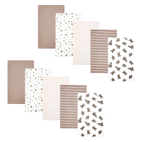 Hudson Baby Cotton Flannel Burp Cloths, French Bulldog Stars 2