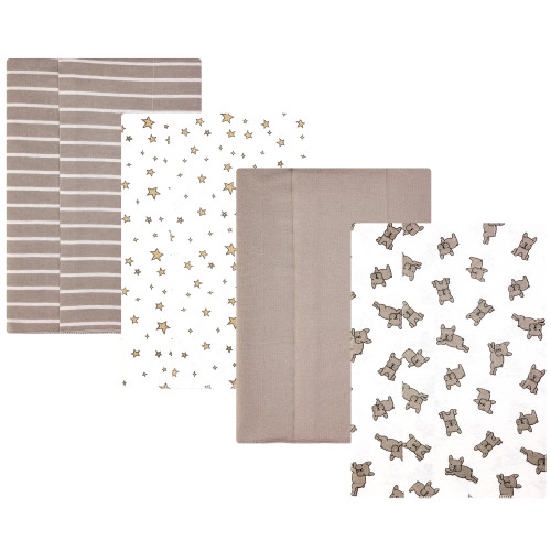 Hudson Baby Cotton Flannel Burp Cloths, French Bulldog Stars