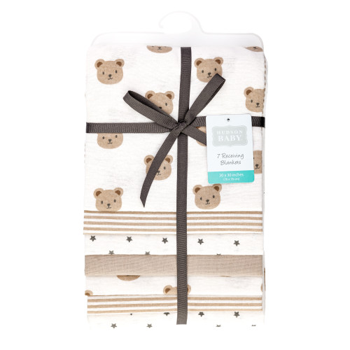 Hudson Baby Cotton Flannel Receiving Blankets Bundle, Cozy Cutie
