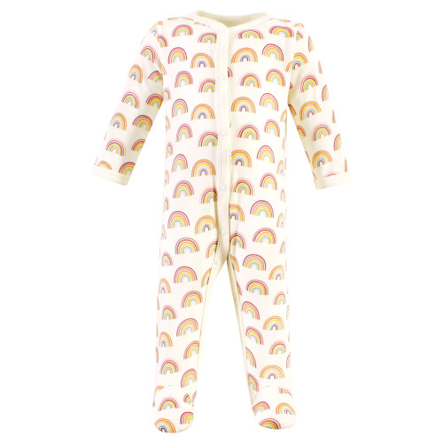 Hudson Baby Unisex Baby Cotton Sleep and Play 3-Pack, Sunshine And Rainbows